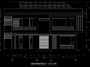 Full bản vẽ thiết kế kỹ thuật thi công nhà phố 2 tầng hiện đại kích thước: 7.78x12.28m