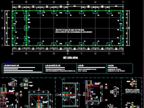 Full bản vẽ thiết kế thi công Xưởng (gara sửa chữa xe) 15x48m