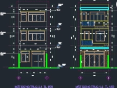Full bộ bản vẽ thiết kế nhà phố 2.5 tầng KT 5x18.5m gồm: KT+KC+ME kèm phối cảnh