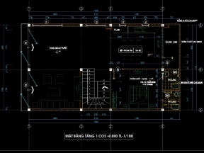 Full file bản vẽ thiết kế kỹ thuật thi công nhà ở phố 2 tầng sang trọng và hiện đại diện tích 7.78x12.28m