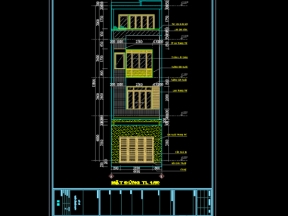 Full file thiết kế mẫu nhà phố 4 tầng kích thước xây dựng 4.5x12.6m