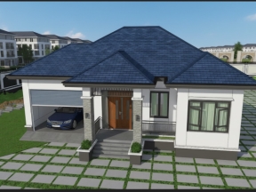 Full hồ sơ BVTC kiến trúc kết cấu mẫu nhà mái Nhật 12x14.7m (có file sketchup)