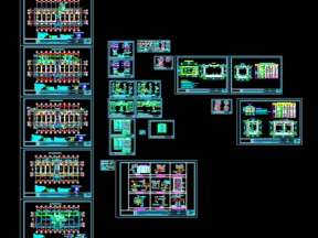 Full hồ sơ kiến trúc, kết cấu, điện, nước nhà khách cơ quan 2 tầng, 10x32m