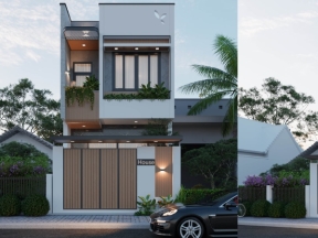 Full hồ sơ thi công (CAD+sketchup) mẫu Nhà phố 2 tầng 5x15m