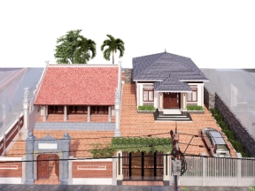 Full hồ sơ thiết kế nhà thờ bao gồm kiến trúc, điện, nước, kết cấu + 3d sketchup 10.5x9m