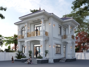 Full Kiến Trúc, Kết Cấu, Điện Nước,3 D mẫu nhà 2 tầng mái nhật 8.4x12m