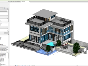 Full revit (kiến trúc kết cấu điện nước) mẫu villa khủng 2 tầng 12x14m