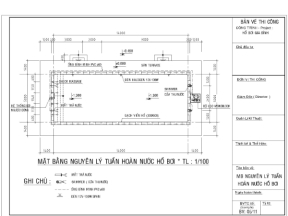 Gửi đến quý khách thiết kế hồ bơi 5x14m đầy đủ kiến trúc & kết cấu.