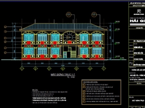 Hồ sơ bản vẽ đầy đủ trường mầm non sơn K 8x22m ở quảng nam 