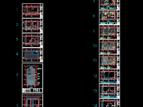 Hồ sơ bản vẽ mẫu nhà phố 3 tầng 5.6x9m
