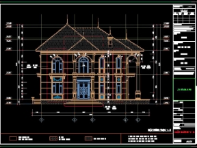 Hồ sơ bản vẽ nhà 2 tầng mái nhật (11.8x15.1m)