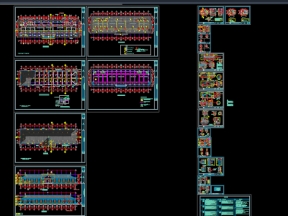 Hồ sơ bản vẽ nhà sinh hoạt văn hóa cộng đồng 10.3x43.2m, chi tiết kiến trúc, kết cấu, điện, nước