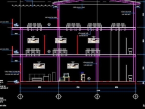 Hồ sơ bản vẽ quán hải sản 3 tầng kết cấu thép