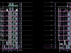 Hồ sơ bản vẽ tòa chung cư mini 7 tầng 2 mặt tiền phần kiến trúc