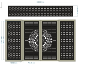Hồ sơ cổng 4 cánh trống đồng mới phong cách cnc