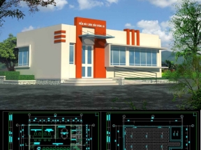Hồ sơ dwg bản vẽ phương án sơ bộ cao ốc bưu chính viễn thông xã