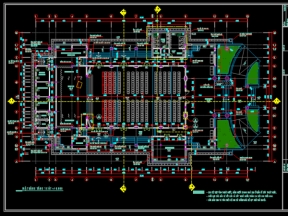 Hồ sơ file cad nhà hội trường kết hợp thư viện, truyền thống đầy đủ kiến trúc, kết cấu, điện, nước