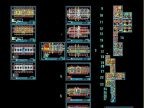 Hồ sơ file cad trụ sở làm việc 2 tầng 10x40m gồm kiến trúc, kết cấu, điện, nước