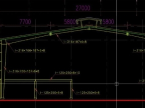 Hồ sơ mẫu cad nhà máy công nghiệp 27x43m kiến trúc và kết cấu