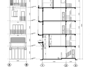 Hồ sơ mẫu nhà ở phố 4 tầng 4x8m