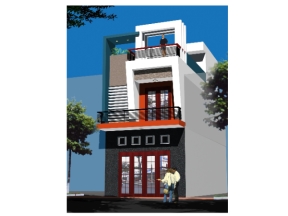 Hồ sơ mẫu nhà phố 2 tầng chi tiết kiến trúc, kết cấu, điện nước 5x20m