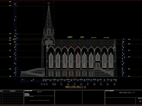 Hồ sơ nhà thờ công giáo 13x36m (kiến trúc)