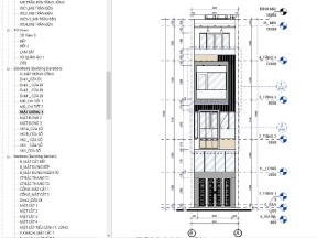 Hồ sơ revit mẫu nhà phố 4 tầng 4x22.6m đầy đủ kiến trúc