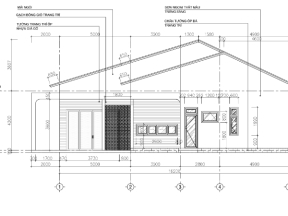 Hồ sơ thi công nhà 1 tầng sân vườn 16x6.5m