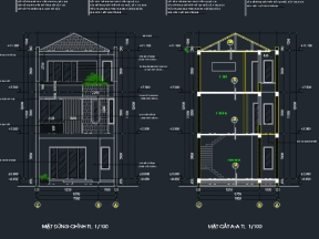 Hồ sơ thi công nhà 2 tầng mái nhật kiểu mới