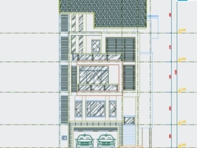 Hồ sơ thiết kế bản vẽ cad Kiến trúc biệt thự 4 tầng 10x19.5m