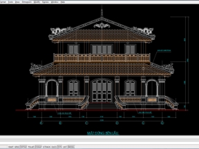 Hồ sơ thiết kế bản vẽ chùa kích thước 16x9m