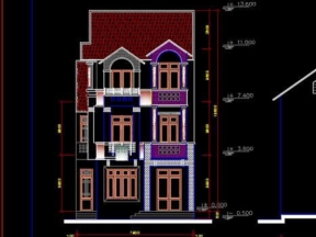Hồ sơ thiết kế biệt thự phố 3 tầng 8x16m – Full hồ sơ kiến trúc, điện nước