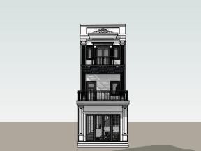 Hồ sơ thiết kế kiến trúc nhà phố 3 tầng tân cổ điển 4.5x16.8m