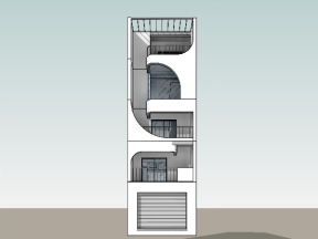Hồ sơ thiết kế kiến trúc nhà phố 5 tầng kết hợp kinh doanh 5.5x16m