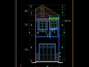 Hồ sơ thiết kế nhà phố 2 tầng 4.2x18m đầy đủ kiến trúc, kết cấu, điện nước