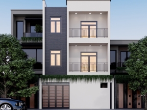 Hồ sơ thiết kế nhà phố 3 tầng hiện đại 7.4x17m