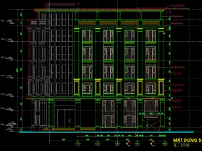 Hotel mini 6 tầng 16.1x13.3m đầy đủ kiến trúc, kết cấu hoàn chỉnh, triển khai đầy đủ