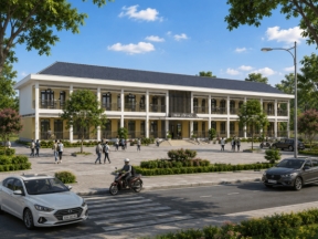 Khối nhà lớp học 3 tầng 12 phòng kích thước 11.8x47.8m