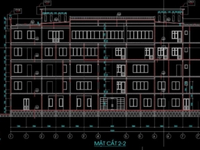 Kiến trúc bệnh viện 5 tầng 43.5x17m