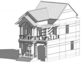 Kiến trúc nhà biệt thự 2 tầng diện tích 6.9x15.2m