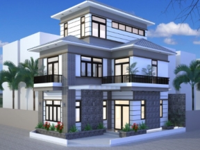 Kiến trúc nhà biệt thự 3 tầng 6.8x10.3m