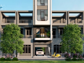 Kiến trúc Nhà phố 4x11.8 m đẹp, hiện đại