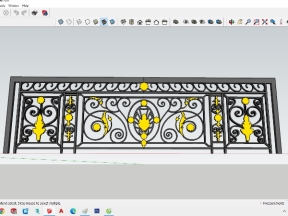 Lan can 3d sắt nghệ thuật - file phối cảnh 3d nhà biệt thự (nhà phố)