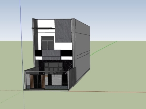 Mẫu .skp nhà ở phố 2 tầng 6x21.5m