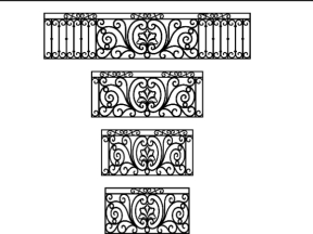 Mẫu 2D lan can 5 kích thước đẹp dxf