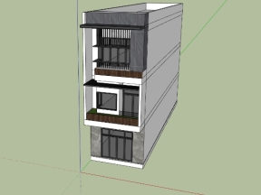 Mẫu 3d nhà phố 3 tầng sang trọng 5x20m