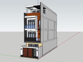 Mẫu 3dsu bản vẽ mẫu nhà phố 4 tầng 5x19.7m
