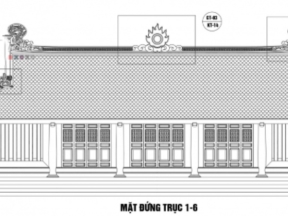 Mẫu bản vẽ chùa kích thước thiết kế 14.6x8.6m