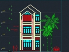 Mẫu bản vẽ kiến trúc nhà ở phố 5.1x20m 3 tầng