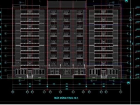 Mẫu bản vẽ ký túc xá 10 tầng 35.7x53m